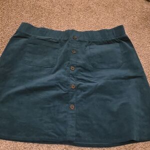 Torrid Dark Teal Button-Down Mini Skirt